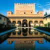 SPAIN - MARCH 18: Court of the Myrtles (Patio de los Arrayanes), Alhambra (UNESCO World Heritage List, 1984), Granada, Andalucia. Spain, 13th-15th century. (Photo by DeAgostini/Getty Images)